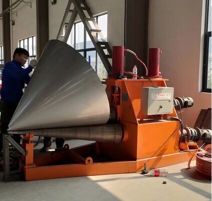 Máquina dobladora de placas cónicas de metal de acero, rodillo hidráulico